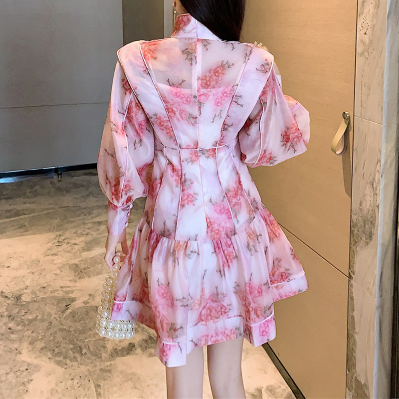 2021 New for Floral Woman Printed Single-breasted Dress Elegant Ladies of the Vintage High-waisted Pink Waistband Dressed Vcvm
2021 New for Floral Woman Printed Single-breasted Dress Elegant Ladies of the Vintage High-waisted Pink Waistband Dressed Vcvm