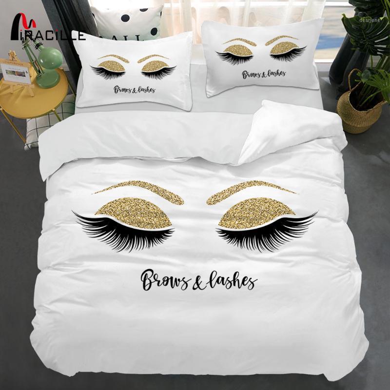 Miracille Eyelash Bed Linen Gold and Black Cute Eyes Pattern Bedding Set Quilt Cover Set 3 Piece Funny Duvet Covers for Home1, Htbs0016-9
Miracille Eyelash Bed Linen Gold and Black Cute Eyes Pattern Bedding Set Quilt Cover Set 3 Piece Funny Duvet Covers for Home1, Htbs0016-9