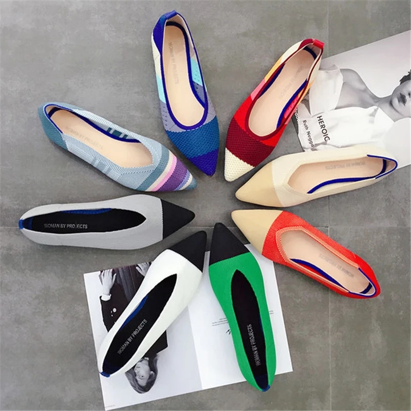 2020 new fashion Women's Flat Shoes Ballet Breathable Knit Pointed Shoes Mixed Color Women's Soft Shoes
2020 new fashion Women's Flat Shoes Ballet Breathable Knit Pointed Shoes Mixed Color Women's Soft Shoes