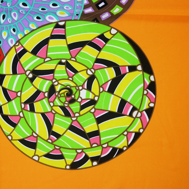 Silk Twill Square Scarf Women Large Shawl Stole Hijab Soie Orange Woman Print Scarfs 130 130cm