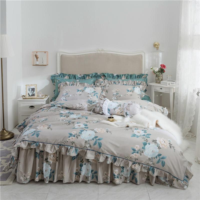 100%Cotton Ruffles Floral Print Duvet cover Bed set Soft Bedskit shees Luxury King Queen size Bedding Set Pillow shams, Bedding set 5
100%Cotton Ruffles Floral Print Duvet cover Bed set Soft Bedskit shees Luxury King Queen size Bedding Set Pillow shams, Bedding set 5