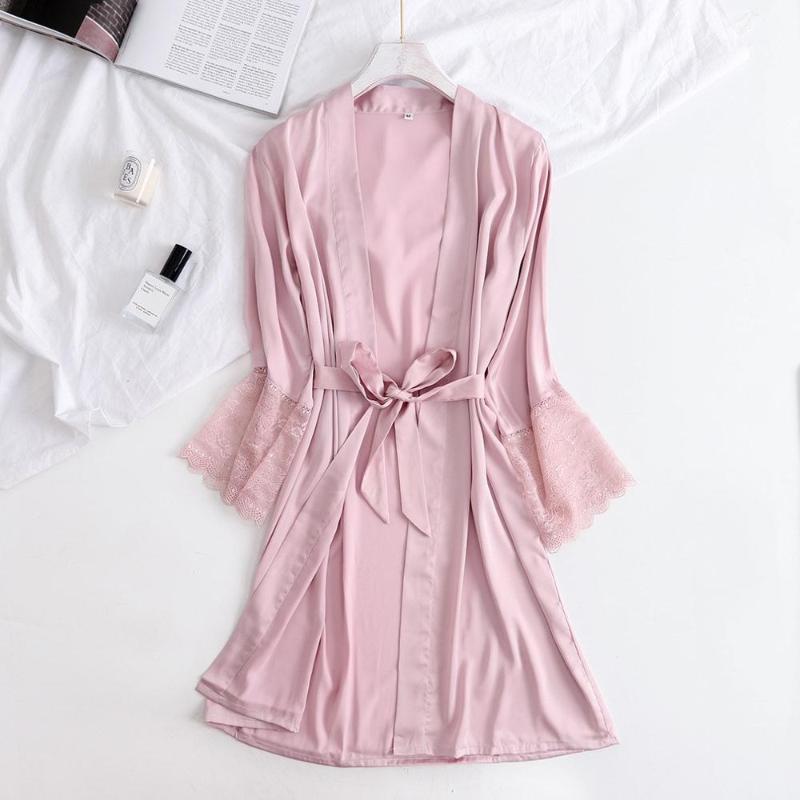 V Neck Women Satin Nightgown Sexy Lace Sleepwear Ladies Simple Pure Color Leisure Nightwear Robe Night Gown Lingerie Dress1, Pink
V Neck Women Satin Nightgown Sexy Lace Sleepwear Ladies Simple Pure Color Leisure Nightwear Robe Night Gown Lingerie Dress1, Pink