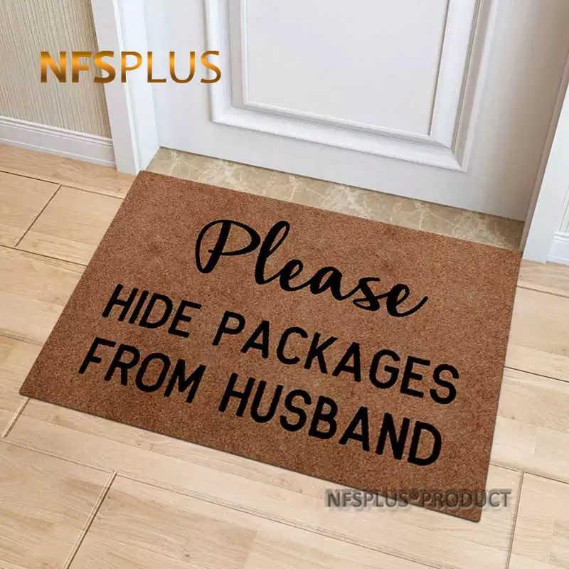 Shoes Clean Door Mat Doormat 40x60cm Polyester Please Hide Packages From Husband Printed TPR Rubber Anti-Slip Floor Mat Carpet, Welcome black
Shoes Clean Door Mat Doormat 40x60cm Polyester Please Hide Packages From Husband Printed TPR Rubber Anti-Slip Floor Mat Carpet, Welcome black