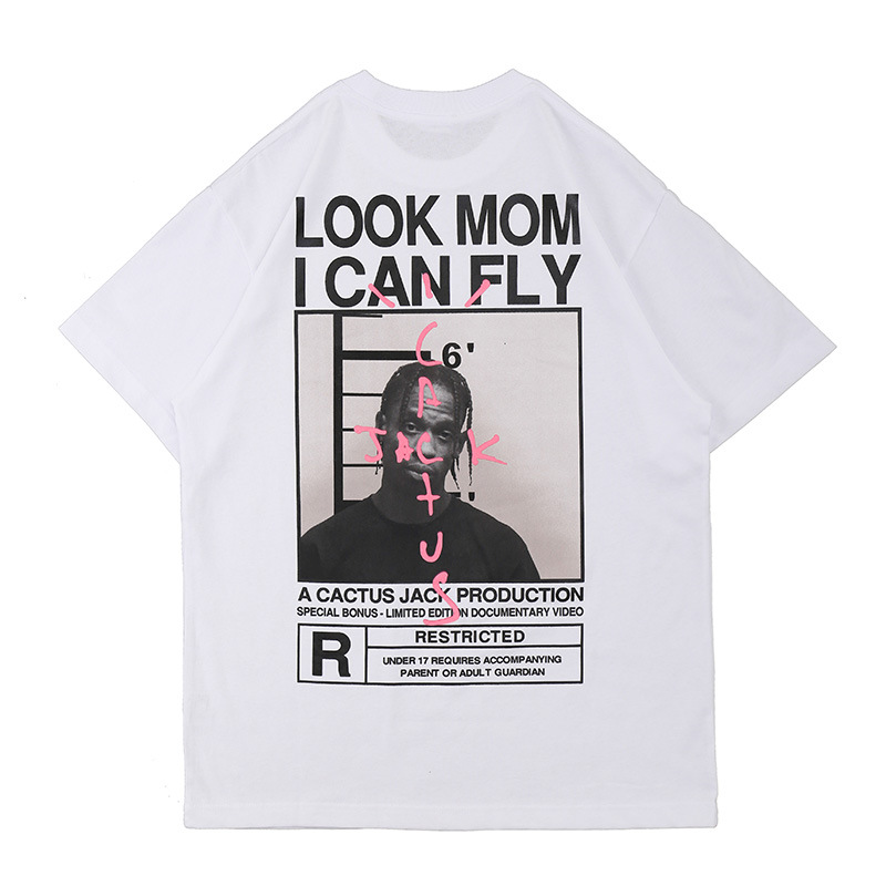Cactus Jack T-shirts Men Women Tops LOOK MOM I CAN FLY Travis Scott Tees Hip Hop Style Short Sleeve Harajuku Logo Print, White
Cactus Jack T-shirts Men Women Tops LOOK MOM I CAN FLY Travis Scott Tees Hip Hop Style Short Sleeve Harajuku Logo Print, White