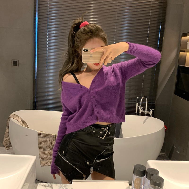 5 colors korean style thin V neck knitted sweaters cardigan womens sun protection long sleeve tops womens (R88887) 201109