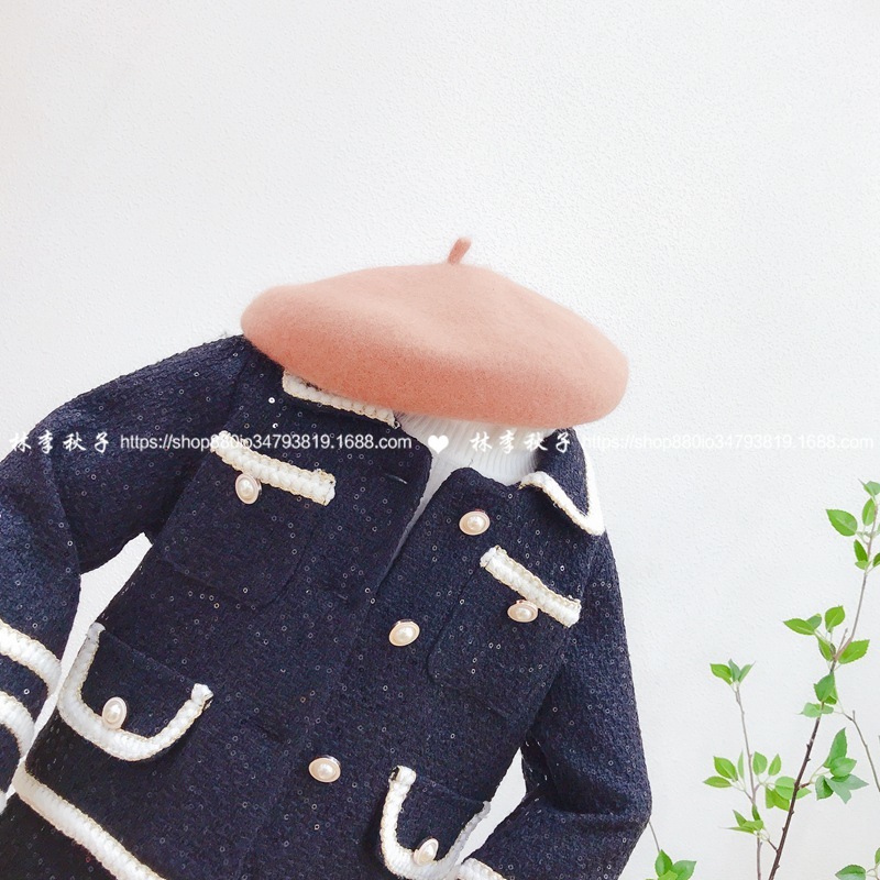Girls' little fragrance suit 2020 autumn new style little girl long-sleeved jacket short skirt skirt two-piece suit Y1117