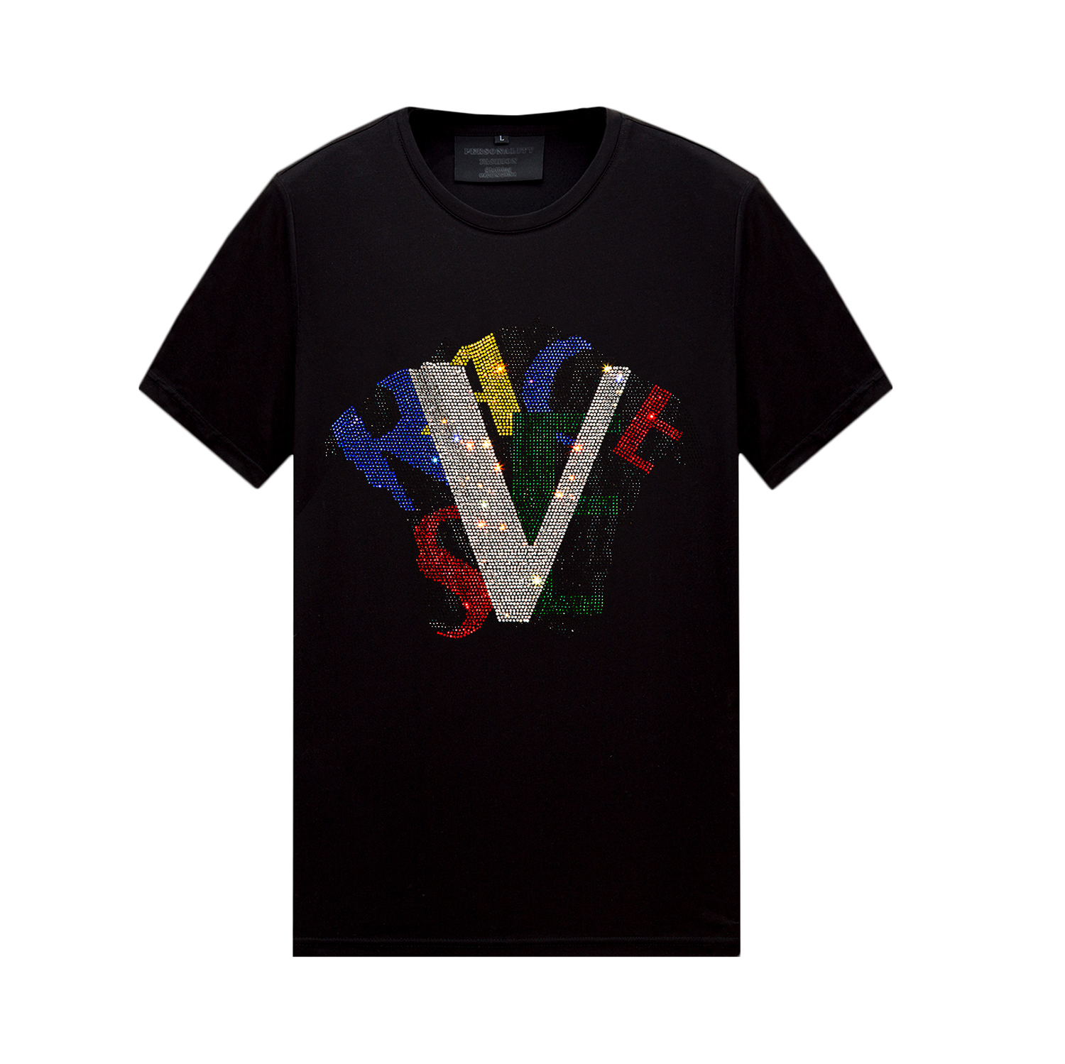 Summer Casual Mens Tops Hot Rhinestone Design Short Sleeves Black T-shirts Crew Neck Pullover Tees Shirts Unisex, 33
Summer Casual Mens Tops Hot Rhinestone Design Short Sleeves Black T-shirts Crew Neck Pullover Tees Shirts Unisex, 33
