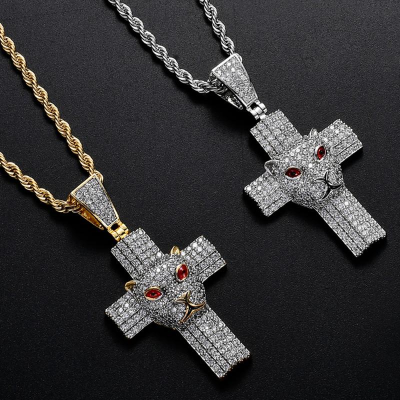 Iced Brass CZ Leopard Cross Pendants Men's Hip Hop Neckalce gold color silver color CN144
Iced Brass CZ Leopard Cross Pendants Men's Hip Hop Neckalce gold color silver color CN144