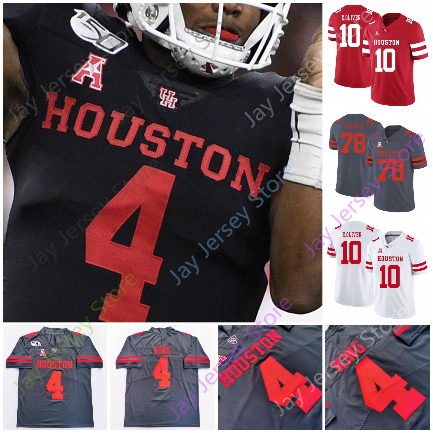 Houston Cougars Football Jersey NCAA College Mulbah Car Christian Trahan Clayton Tune Nathaniel Dell Ta'Zhawn Henry Seth Green King Kyle Porter Stevenson, Red i
Houston Cougars Football Jersey NCAA College Mulbah Car Christian Trahan Clayton Tune Nathaniel Dell Ta'Zhawn Henry Seth Green King Kyle Porter Stevenson, Red i