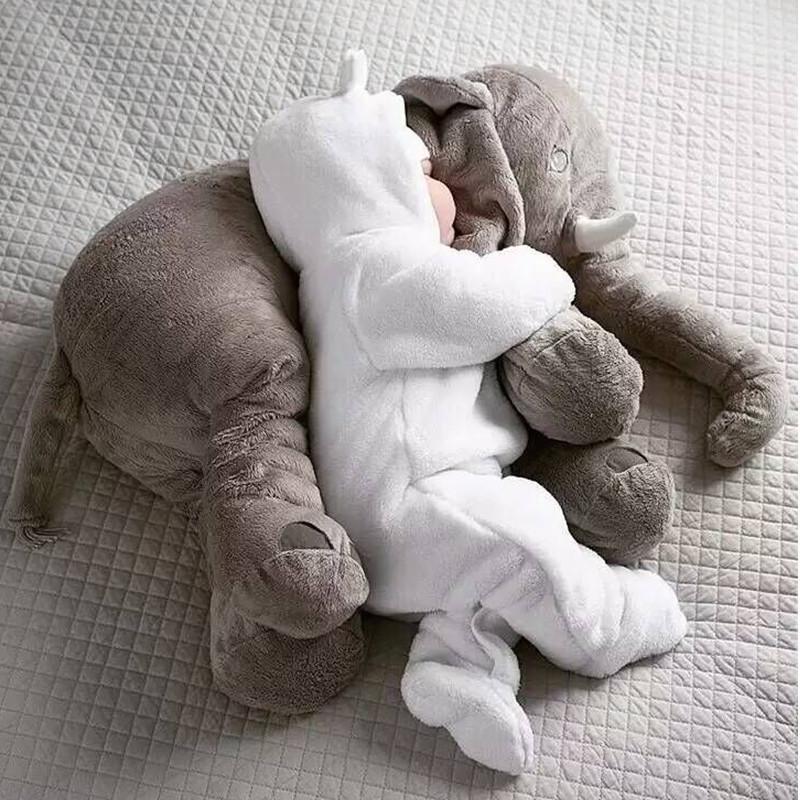 40* Baby Soft Plush Elephant Sleep Pillow Calm Doll Toys Sleep Bed Lumbar Seat Cushion Kids Portable Bedroom Bedding Stuffed LJ201014