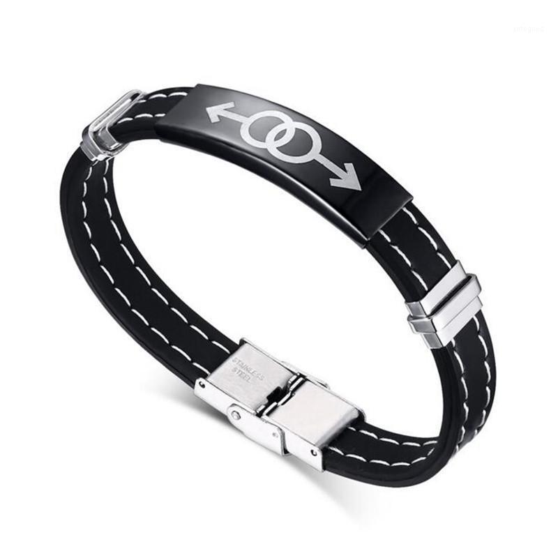 Charm Bracelets 20cm Black Silicone Male Symbol Bracelet Stainless Steel Gay & Lesbian Pride Homosexual Jewelry B1521
Charm Bracelets 20cm Black Silicone Male Symbol Bracelet Stainless Steel Gay & Lesbian Pride Homosexual Jewelry B1521