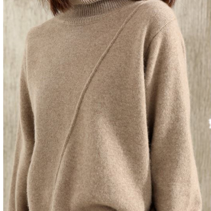 Soft Loose Jumpers for Women Turtleneck Winter Warm Sweater Cashmere and Wool Knitted Pullovers ladies 3Colors standard Clothes 201031
