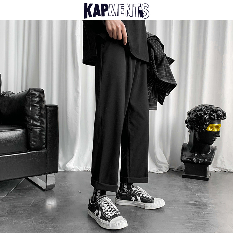 KAPMENTS Men Korean Casual Harem Pants Mens Japanese Streetwear High Waist Trousers Fashions Loose Straight Pants Plus Size 201109