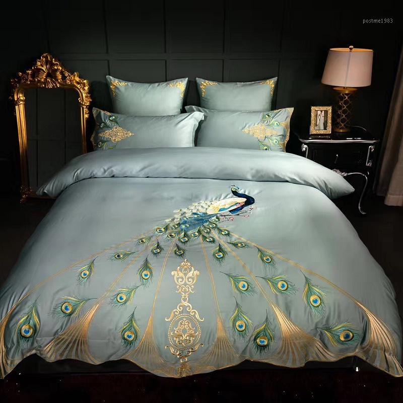 4/6pcs Egyptian cotton bed linen set Peacock embroidery bedding sets/bedclothes queen king size duvet cover sheet set1
4/6pcs Egyptian cotton bed linen set Peacock embroidery bedding sets/bedclothes queen king size duvet cover sheet set1