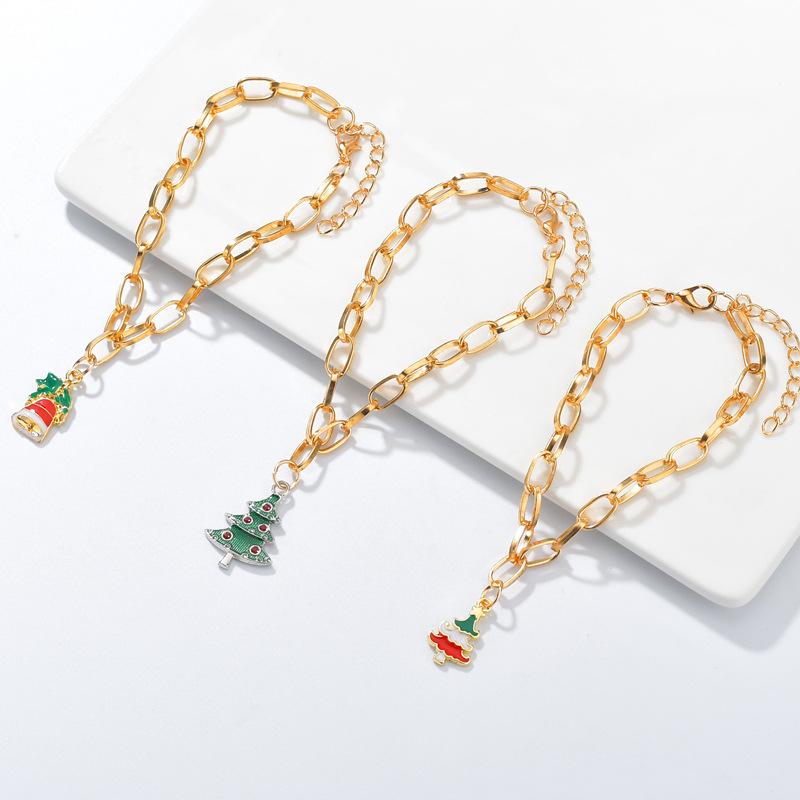 3pcs/set Fashion Christmas Bracelet Santa claus Elk Pleal Decorations Pendant Gold Color Chain Couple Jewelry Accessories
3pcs/set Fashion Christmas Bracelet Santa claus Elk Pleal Decorations Pendant Gold Color Chain Couple Jewelry Accessories