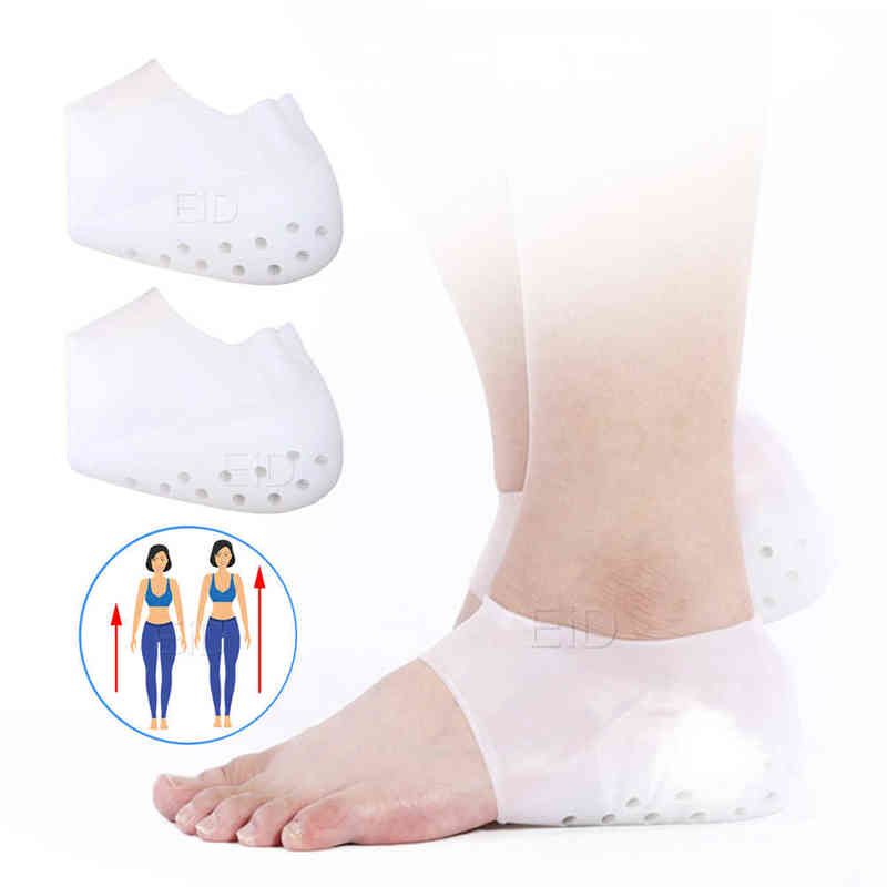 Invisible Height Increased Insole Silicone Heel Socks for Women Men insoles 2.5cm insoles for plantar fasciitis shoe sole White 220121