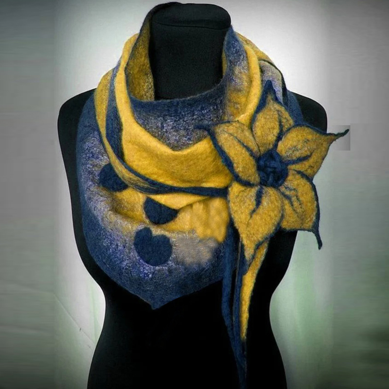 Ladies Scarf Women Vintage Floral Elegant Warm Shawls Fashion Women Scarve Printing Button Soft Wrap Streetwear Personality 201026
