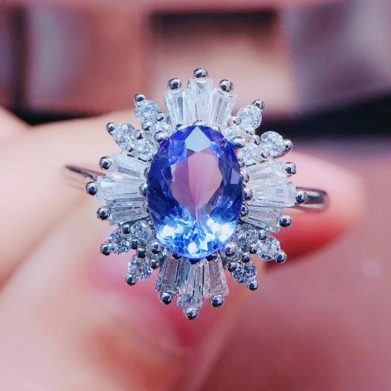 Cluster Rings Per Jewelry Natural Real Tanzanite Luxury Style Ring 0.95ct Gemstone 925 Sterling Silver Fine Q2042719, Golden;silver
Cluster Rings Per Jewelry Natural Real Tanzanite Luxury Style Ring 0.95ct Gemstone 925 Sterling Silver Fine Q2042719, Golden;silver