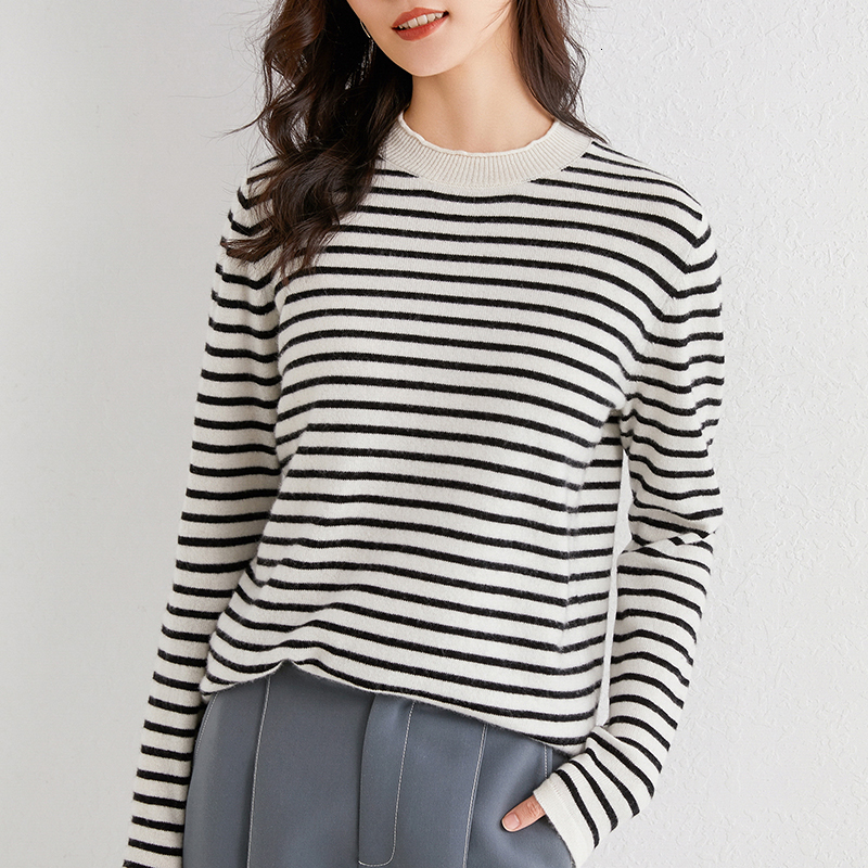 2021 Women New Fashion Striped Sweaters 100% Cashmere and Wool Knitted Pullovers Female Oneck 5colors Long Sleeve Jumpers 281m, Beige
2021 Women New Fashion Striped Sweaters 100% Cashmere and Wool Knitted Pullovers Female Oneck 5colors Long Sleeve Jumpers 281m, Beige
