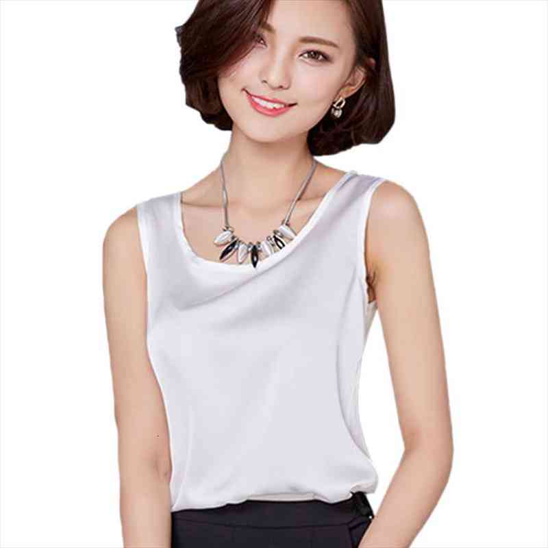 Fashion Big Size Basic Sexy Satin Tops Tank Tops T-shirt Sleeveless O-neck Slim T Shirt Female Summer Top For Women, White
Fashion Big Size Basic Sexy Satin Tops Tank Tops T-shirt Sleeveless O-neck Slim T Shirt Female Summer Top For Women, White