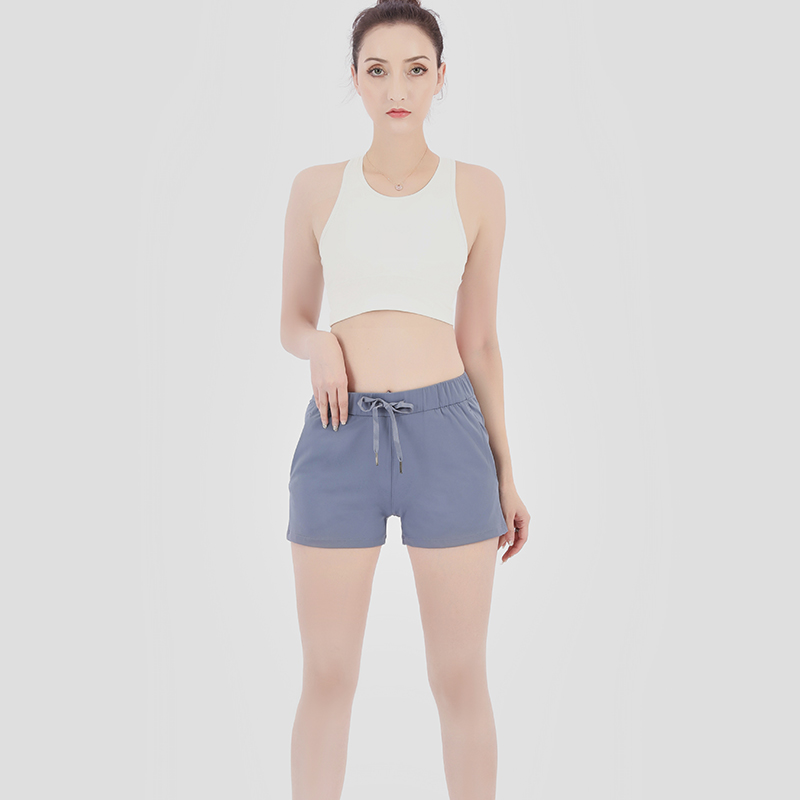 leisure nylon yoga gym workout shorts women antisweat high waist drawstring running sport shorts with pocket, Coffee 
leisure nylon yoga gym workout shorts women antisweat high waist drawstring running sport shorts with pocket, Coffee