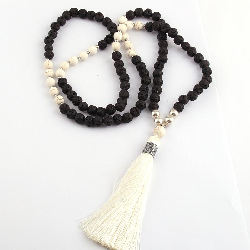 Pendant Necklaces Fashion Black Lava White Stone Long Tassel Necklace For Women Lariat
Pendant Necklaces Fashion Black Lava White Stone Long Tassel Necklace For Women Lariat