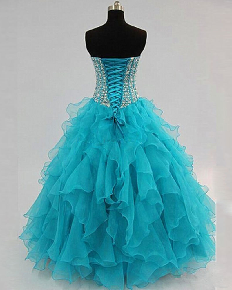 2020 New Sweetheart Ball Gown Quinceanera Dresses Lace Applique Lace Up Sweet 16 Long Party Prom Gown Vestidos De 15 Anos