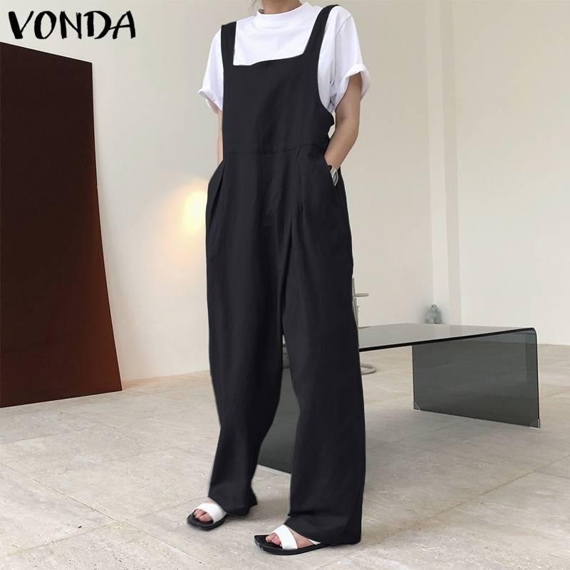 Solid Jumpsuit Rompers Cotton Bib Pants Suspenders Women'Overalls 2021 VONDA Plus Size Dungarees Pantalon Femme 5XL, Black
Solid Jumpsuit Rompers Cotton Bib Pants Suspenders Women'Overalls 2021 VONDA Plus Size Dungarees Pantalon Femme 5XL, Black