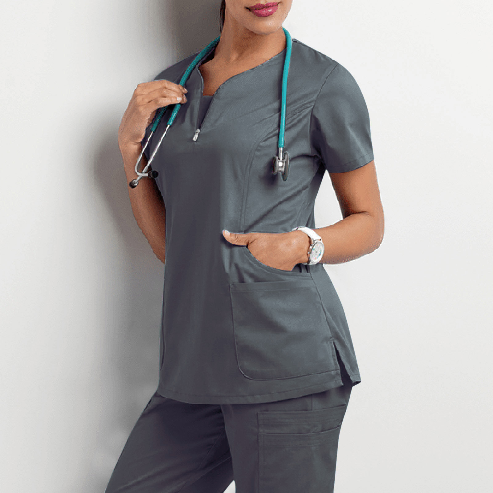 Medigo-005 Medical Uniform Women and Man Scrubs hospital uniform Set Medical Scrubs Top and Pants