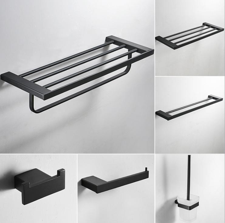 black finish bathroom hardware set stainless steel Bathroom Accessories Set Towel Rack paper holder Hook towel bar rack1
black finish bathroom hardware set stainless steel Bathroom Accessories Set Towel Rack paper holder Hook towel bar rack1