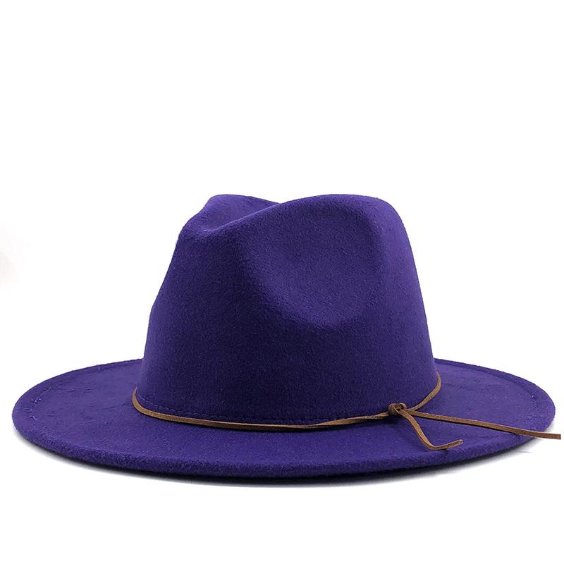 Men Women Wide Brim Wool Felt Jazz Fedora Hats British style Trilby Party Formal Panama Cap Black Yellow Dress Hat 58-60CM