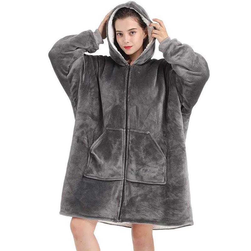 Winter Warm Blanket Gown TV Blanket Double-sided Fleece Fabric Adult Sleeves Zipper Wearable Bathrobe Fluffy Hoodie Sofa
Winter Warm Blanket Gown TV Blanket Double-sided Fleece Fabric Adult Sleeves Zipper Wearable Bathrobe Fluffy Hoodie Sofa