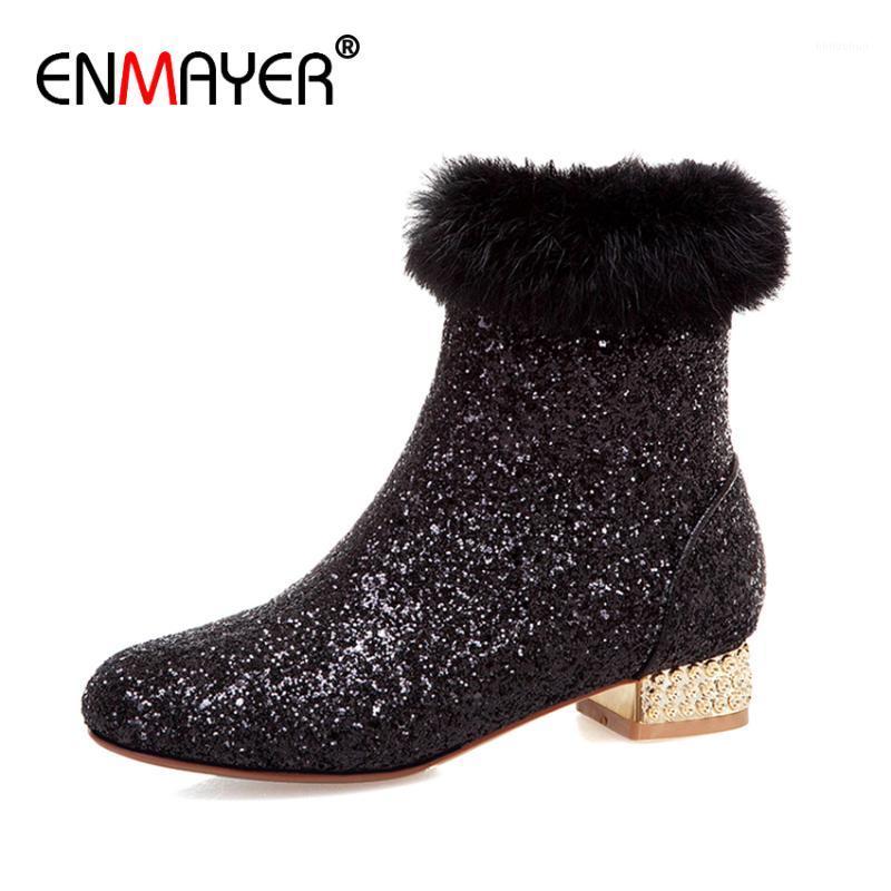 ENMAYER Sequined Cloth Square Heel Women Shoes Zip Ankle Round Toe Velvet Winter Fashion Microfiber Solid Bling Black Boots Gold1
ENMAYER Sequined Cloth Square Heel Women Shoes Zip Ankle Round Toe Velvet Winter Fashion Microfiber Solid Bling Black Boots Gold1
