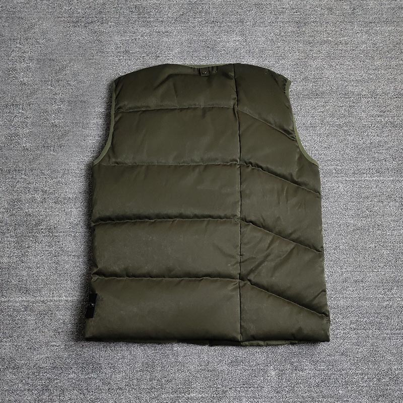 Thickened down vest in autumn and winter Fashion brand tight heater White Multi Pocket thermal outerwear