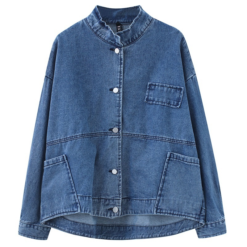 long sleeve plus size Oversized jean jaket causal loose spring autumn denim Jacket Coat women Clothes Cardigan Outerwear 201017