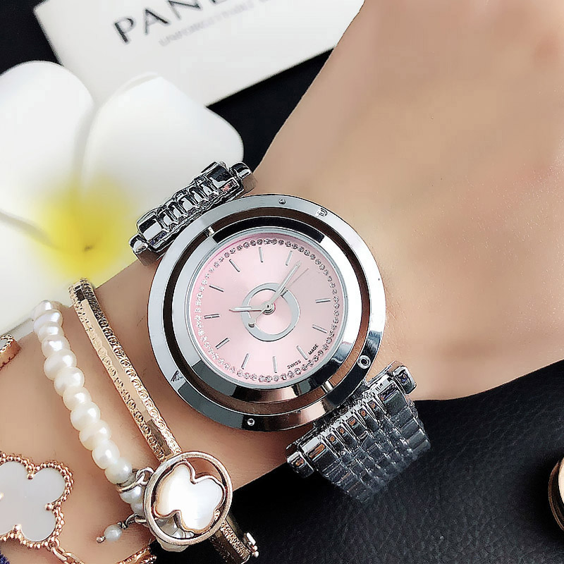 Fashion Brand Women Girl crystal Can rotate dial style steel metal band Quartz wrist Watch P67, Rose gold
Fashion Brand Women Girl crystal Can rotate dial style steel metal band Quartz wrist Watch P67, Rose gold