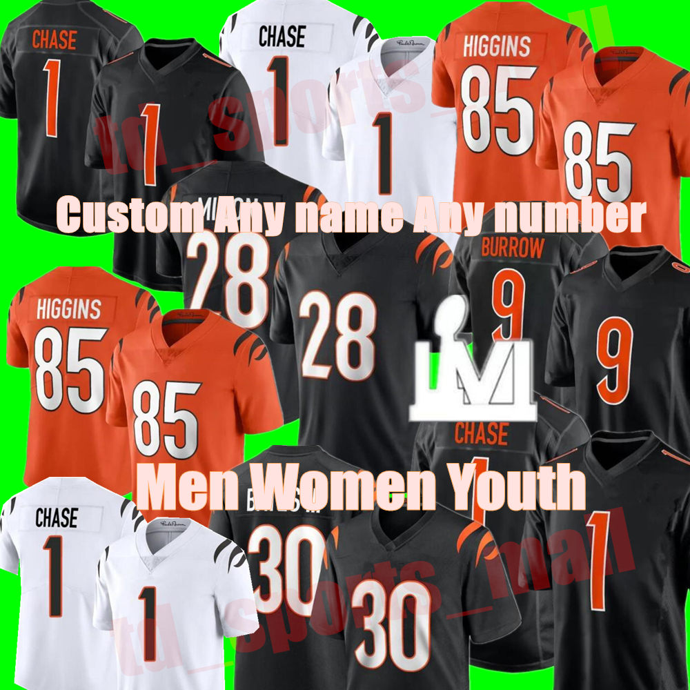 New 9 Joe Burrow 1 Ja'Marr Chase Football Jersey Tee Higgins Sam Hubbard Jessie Bates III Mixon Evan McPherson Uzomah Logan Wilson Chidobe Awuzie Vonn Bell Tyler Hill, As shown in illustration
New 9 Joe Burrow 1 Ja'Marr Chase Football Jersey Tee Higgins Sam Hubbard Jessie Bates III Mixon Evan McPherson Uzomah Logan Wilson Chidobe Awuzie Vonn Bell Tyler Hill, As shown in illustration