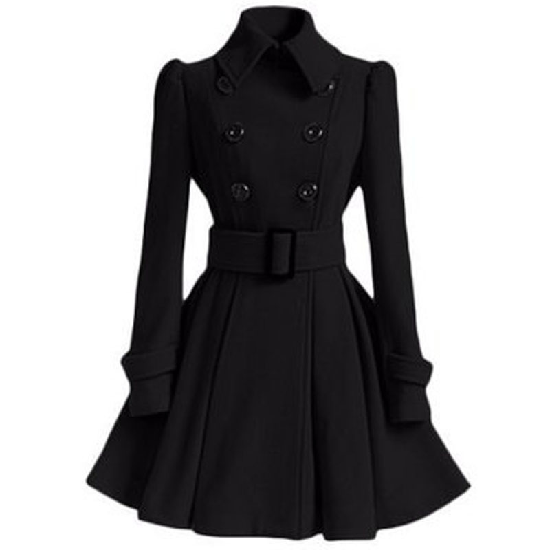 Autumn Winter Coat Women Vintage Slim Double Breasted Woolen Jackets Female Elegant Long Warm White Coat casaco feminino 201030