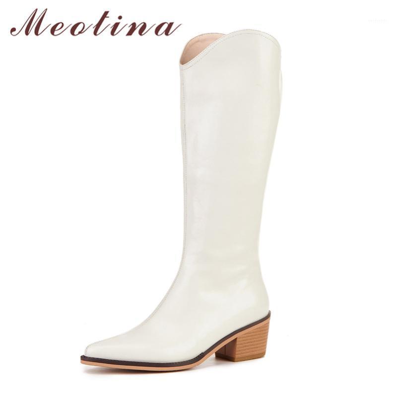 Meotina Westren Boots Women Shoes Genuine Leather High Heel Knee High Boots Pointed Toe Zip Block Heels Long Autumn WInter1, Black synthetic lin
Meotina Westren Boots Women Shoes Genuine Leather High Heel Knee High Boots Pointed Toe Zip Block Heels Long Autumn WInter1, Black synthetic lin