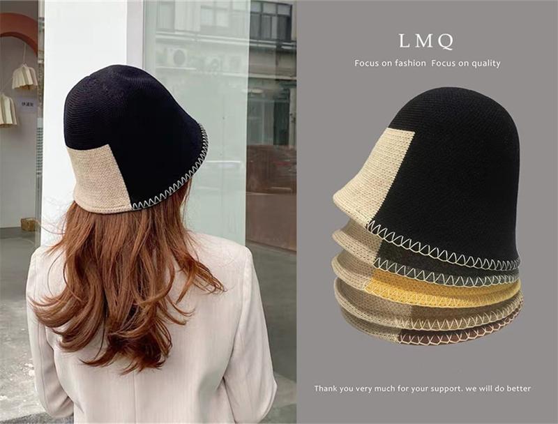 LMQ NEW Japanese Designer Simple Style Contrast Color Fisherman Cap Women Autumn Winter Warm Knit Cover Face Bucket Hat, Black
LMQ NEW Japanese Designer Simple Style Contrast Color Fisherman Cap Women Autumn Winter Warm Knit Cover Face Bucket Hat, Black