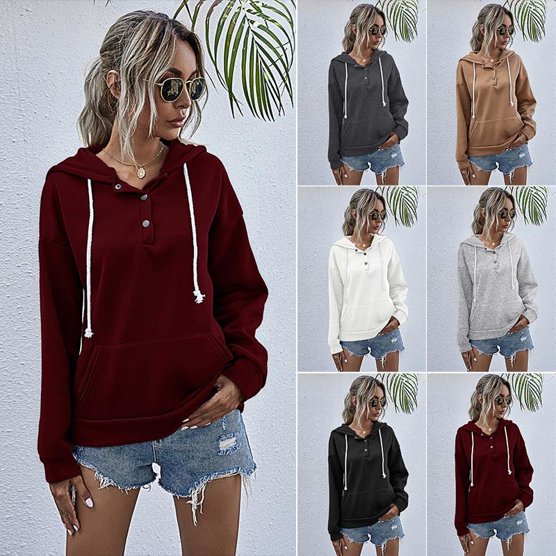 Women' Casual Long Sleeve Button Up Fleece Lined Drawstring Sweatshirt Pullover with Pockets, Black
Women' Casual Long Sleeve Button Up Fleece Lined Drawstring Sweatshirt Pullover with Pockets, Black