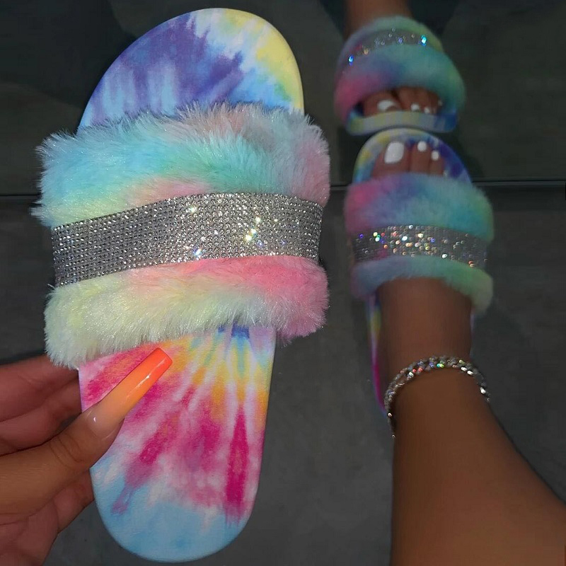 Fur Sliders For Women Furry Slippers Woman Glitter Rainbow Color Shoes Female Casual Platform Flat Women's Summer Fur Sandals X1020, Red
Fur Sliders For Women Furry Slippers Woman Glitter Rainbow Color Shoes Female Casual Platform Flat Women's Summer Fur Sandals X1020, Red