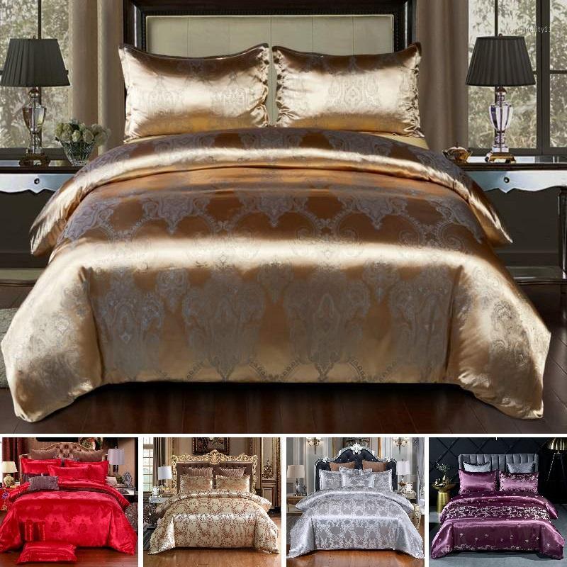 11 Style Nordic Luxuxy Bedding Sets Jacquard satin Duvet Cover Pillowcase 2/3pcs Single/ King/ Queen Bed Set US/EU/AU Size1
11 Style Nordic Luxuxy Bedding Sets Jacquard satin Duvet Cover Pillowcase 2/3pcs Single/ King/ Queen Bed Set US/EU/AU Size1