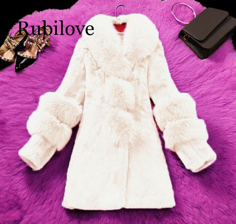 Winter Faux Fur Coats For Women | Warm Sheepskin Coat With Fox Collar Snap Slim Fit Jacket T200915 B1