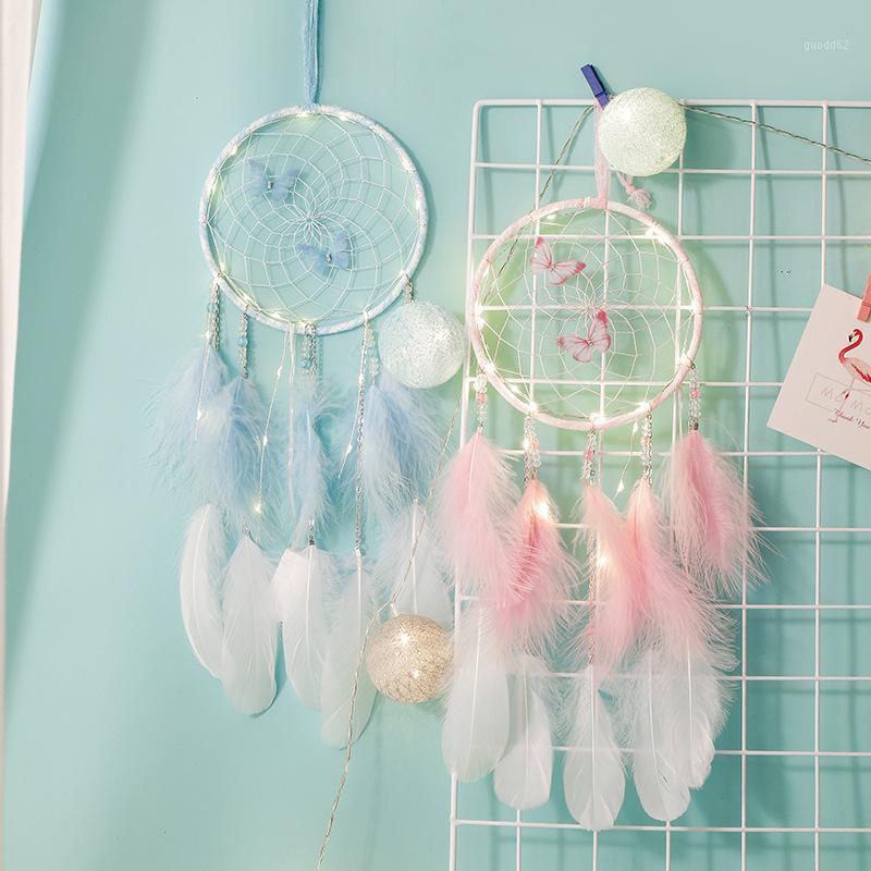 New creative home crafts dreamcatcher ins wind girl heart gift color butterfly wind chime pendant with Led Light1
New creative home crafts dreamcatcher ins wind girl heart gift color butterfly wind chime pendant with Led Light1