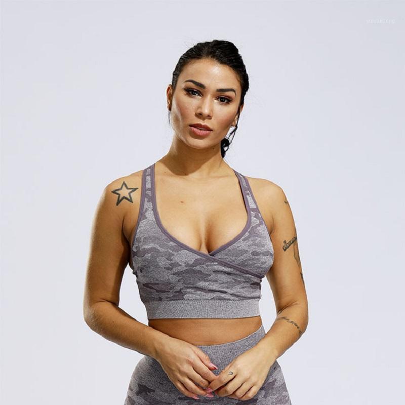 Camo Seamless Sport Bra Women High Impact Push Up Gym Fitness Tops V-neck Cross Workout Crop Top 3/4 cup lingerie Yoga Bra1, Black
Camo Seamless Sport Bra Women High Impact Push Up Gym Fitness Tops V-neck Cross Workout Crop Top 3/4 cup lingerie Yoga Bra1, Black