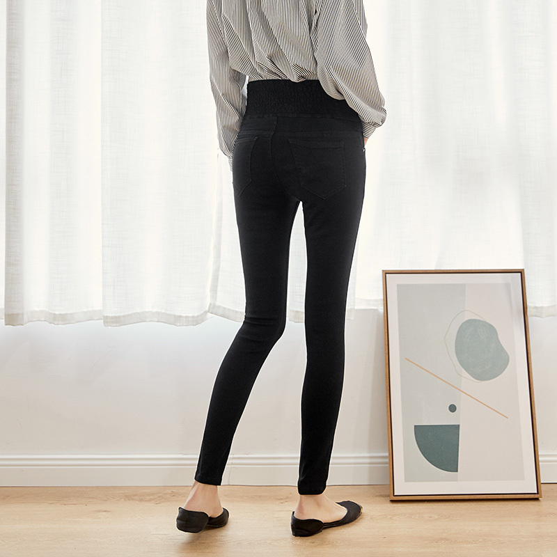 LEIJIJEANS 2020 autumn high waist slim ladies jeans button fly elastic waist legging jeans plus size stretchy black women jeans LJ201125