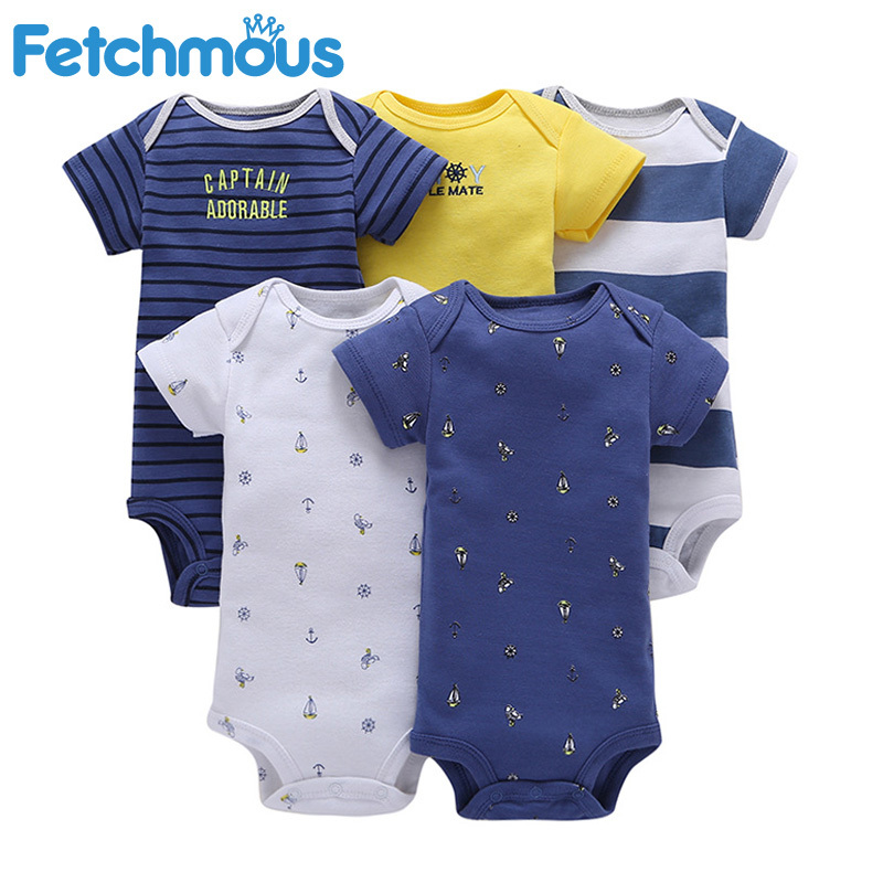 baby boy clothes 5Pcs/lots cotton newborn infantil girl clothing cartoon baby jumpsuits costumes 6 9 12 18 24M roupas de bebes Y1221