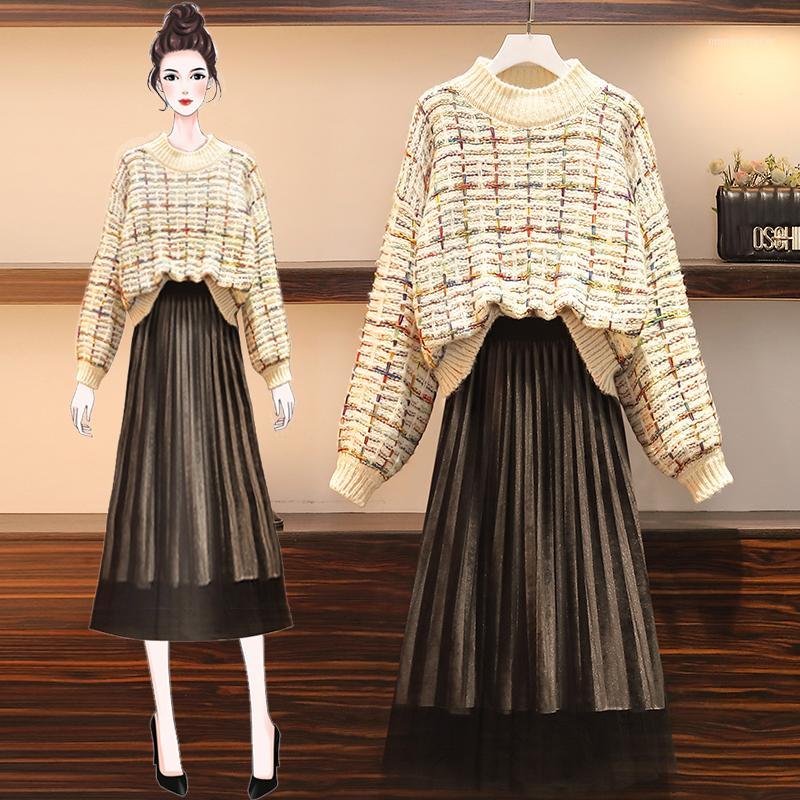 big yards new winter sweater pleated skirt leisure suits women pullover top younger sister two-piece outfit knitwear big size1
big yards new winter sweater pleated skirt leisure suits women pullover top younger sister two-piece outfit knitwear big size1