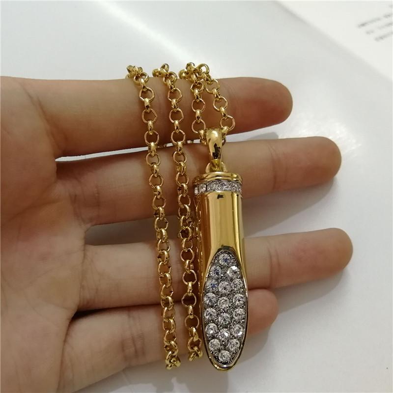 Fashion Punk Hip-Hop Women Men Gun Shape Pendant Rhinestone stainless steel Chain Necklace Creative Necklaces Jewelry
Fashion Punk Hip-Hop Women Men Gun Shape Pendant Rhinestone stainless steel Chain Necklace Creative Necklaces Jewelry